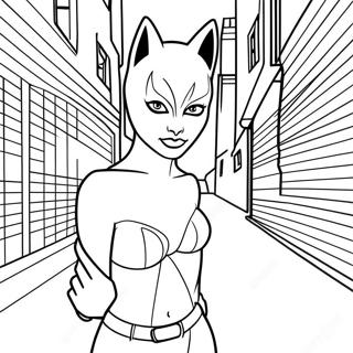 Catwoman In Un Vicolo Buio Pagina Da Colorare 56552 12386