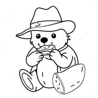 Pagina Da Colorare Di Paddington Orso Che Mangia Un Panino 57015-12474