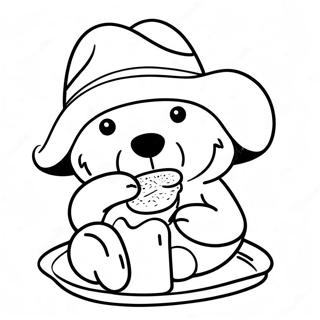 Pagina Da Colorare Di Paddington Orso Che Mangia Un Panino 57015-12475