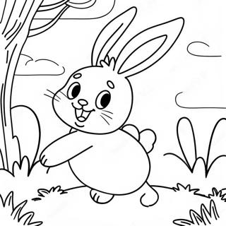 Felice Coniglio Di Pasqua Che Salta Da Colorare 5725-756