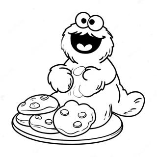 Cookie Monster Che Mangia Biscotti Da Colorare 57560-12591