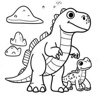 Gigantosaurus Con Cuccioli Di Dinosauro Da Colorare 58376 12778