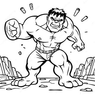 Pagina Da Colorare Di Hulk Che Distrugge Il Terreno 59205-12982