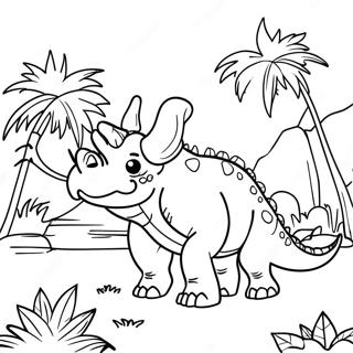 Pagina Da Colorare Del Triceratopo Che Pascola Nel Jurassic Park 59587 13059