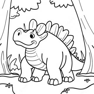 Pagina Da Colorare Dello Stegosauro Nella Foresta Del Jurassic Park 59588 13064