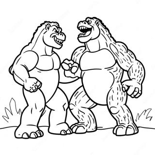 Godzilla Contro King Kong Da Colorare 5992-138