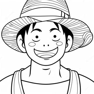 Pagina Da Colorare Di Luffy Con Cappello Di Paglia 60854-13353