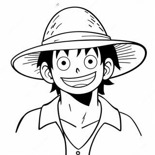 Pagina Da Colorare Di Luffy Con Cappello Di Paglia 60854-13354