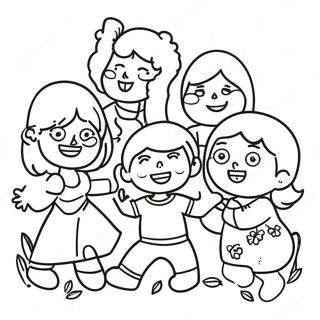 Famiglia Giocosa Disegno Da Colorare 61498-13513