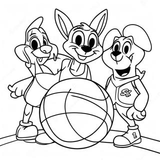 Pagina Da Colorare Del Gioco Di Basket Space Jam 61864-13606