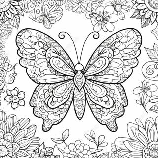 Pagina Da Colorare Di Una Farfalla Intricata In Stile Zentangle 61956-13646