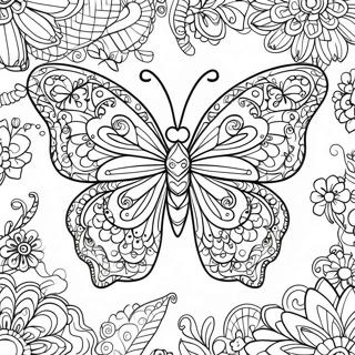 Pagina Da Colorare Di Una Farfalla Intricata In Stile Zentangle 61956-13647