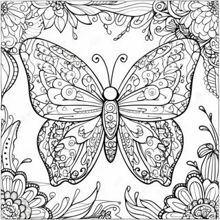 Pagina Da Colorare Di Una Farfalla Intricata In Stile Zentangle 61956-13648