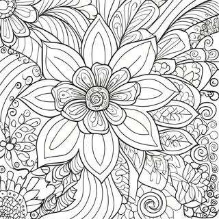 Pagina Da Colorare Di Un Fiore Fantasioso In Stile Zentangle 61957-13650