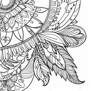 Mandala Di Piume Boho Da Colorare 62698-13850
