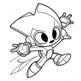 Metal Sonic Che Vola In Alto Pagina Da Colorare 64704-13830