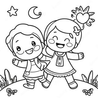 Pagina Da Colorare Di Bambini Felici E Pacifici 64807-13960