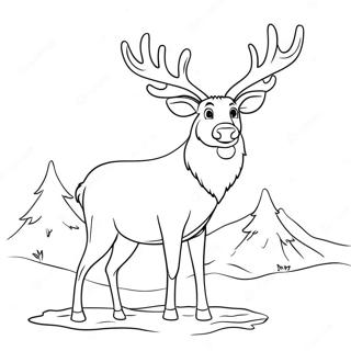 Pagina Da Colorare Renna Realistica Maestosa 65544 14334