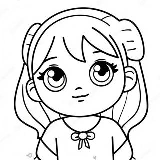 Pagina Da Colorare Di Ragazza Anime Kawaii Con Grandi Occhi 65909-14413