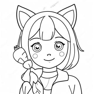 Pagina Da Colorare Di Ragazza Anime Con Orecchie Di Gatto 65911 14424