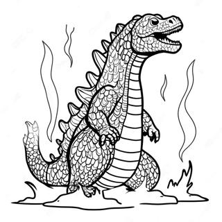 Pagina Da Colorare Di Shin Godzilla Con Fiamme 67806-14839