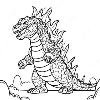 Pagina Da Colorare Di Shin Godzilla Con Fiamme 67806-14840