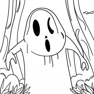 Pagina Da Colorare Di Ghostface In Una Foresta Spettrale 67886-14850