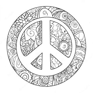 Pagina Da Colorare Con Il Segno Della Pace Doodle 68767 15054