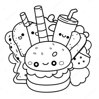 Pagina Da Colorare Di Cibo Spazzatura Kawaii 72006-15846