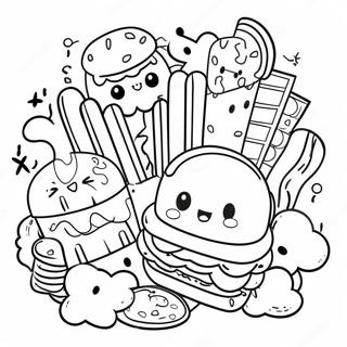 Pagina Da Colorare Di Cibo Spazzatura Kawaii 72006-15847