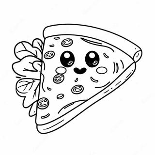 Pagina Da Colorare Di Una Fetta Di Pizza Carina 72007-15849