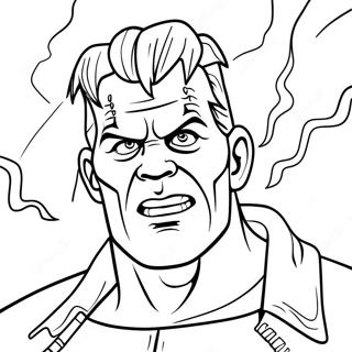 Pagina Da Colorare Di Frankenstein Spaventoso Con Fulmine 72058-15895