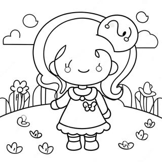 Ragazza Dolce Con Un Palloncino Pagina Da Colorare 72085 15920