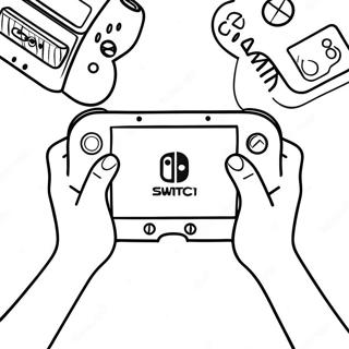 Pagina Da Colorare Di Nintendo Switch Nelle Mani Di Un Gamer 72415 16175