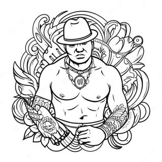 Pagina Da Colorare Di Stile Di Tatuaggi Gangsta Vintage 72935-16584