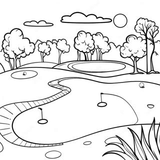 Pagina Da Colorare Del Paesaggio Del Campo Da Golf 73164-16758