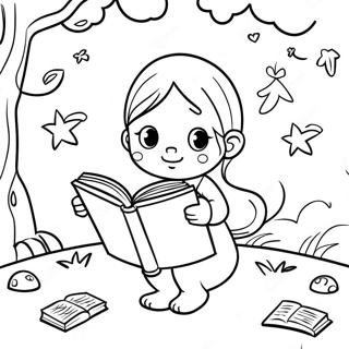 Pagina Da Colorare Di Una Lettura Magica Di Fiabe 73190-16780