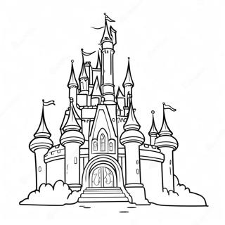 Pagina Da Colorare Castello Disney Da Fiaba 73344-16896