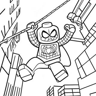 Pagina Da Colorare Di Lego Spiderman Che Oscilla Nella Citta 73649-17130
