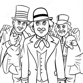 Pagina Da Colorare Di Willy Wonka Con Oompa Loompas 73883-17320