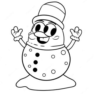 Pagina Da Colorare Di Spongebob In Costume Da Pupazzo Di Neve 73936-17362