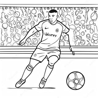 Pagina Da Colorare Di Mbappe Che Dribbla Il Pallone 73984-17390