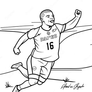 Pagina Da Colorare Di Mbappe Che Segna Un Gol 73985-17395