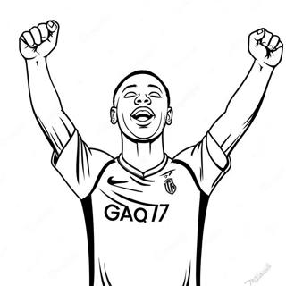 Pagina Da Colorare Di Mbappe Che Celebra Un Gol 73986-17400