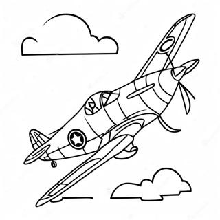 Pagina Da Colorare Di Un Aereo Della Seconda Guerra Mondiale In Volo 74191-17559