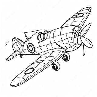 Pagina Da Colorare Di Un Aereo Della Seconda Guerra Mondiale In Volo 74191-17560