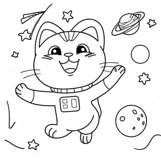 Pagina Da Colorare Del Gatto Cartone Avventuroso Nello Spazio 74754-17998