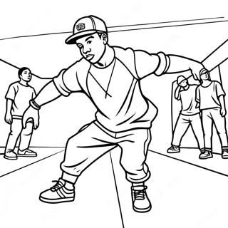 Pagina Da Colorare Del Breakdancer Hip Hop In Azione 74779-18018