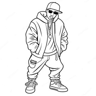 Pagina Da Colorare Delloutfit Hip Hop Elegante 74780-18023