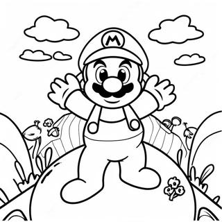 Pagina Da Colorare Mario Wonder In Una Scena Del Regno Dei Funghi 75345-18462